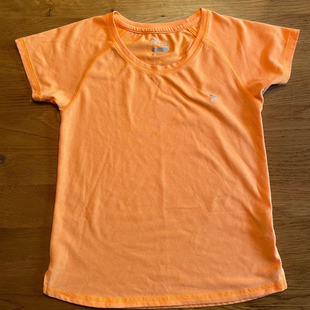 Girls Old Navy Active Orange Tee Size L (10-12)